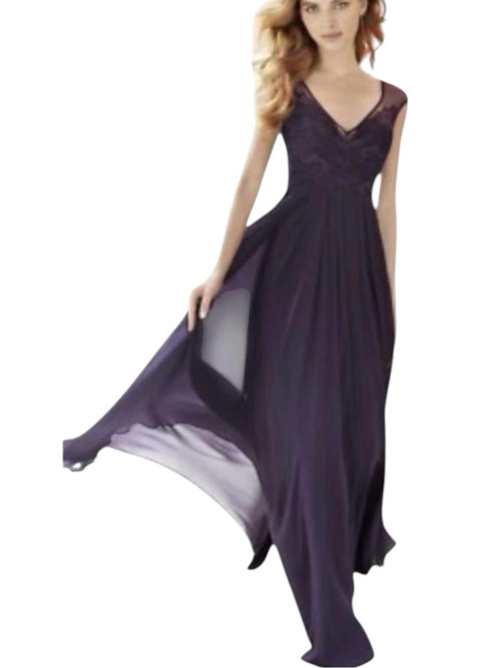 Hayley Paige Purple Maxi Dress NWOT Size 10 Evening Occasion Glam